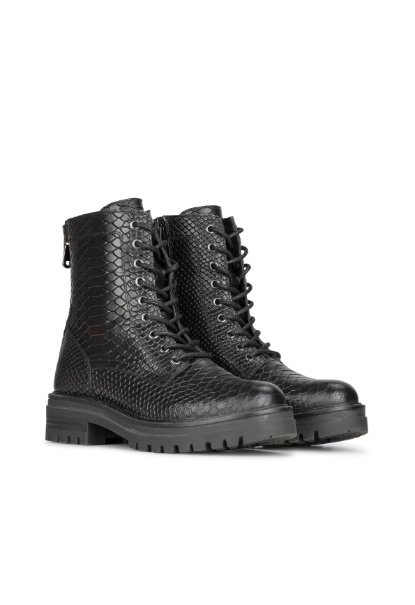 Bottines Femme à Lacets Motif Python – Élégantes et Polyvalentes