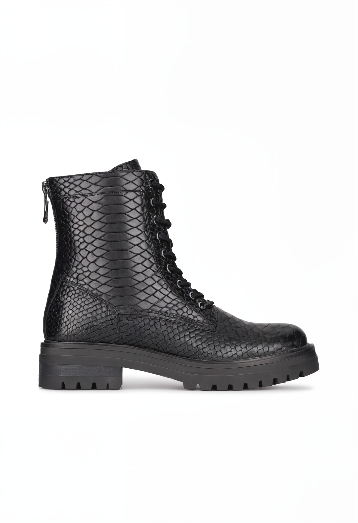 Bottines Femme à Lacets Motif Python – Élégantes et Polyvalentes