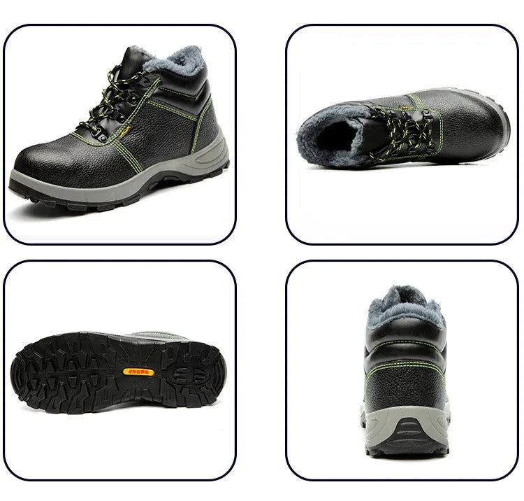 Chaussure de sécurité d'Hiver en Cuir avec Embout en Acier, Anti-Perforation