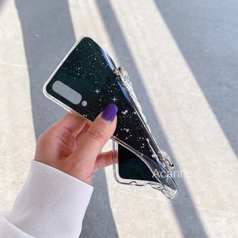 Coque de luxe avec chaîne scintillante pour Samsung
