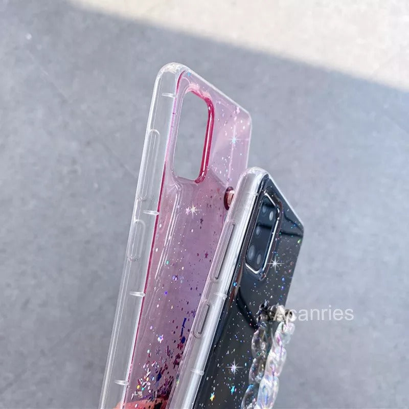 Coque de luxe avec chaîne scintillante pour Samsung