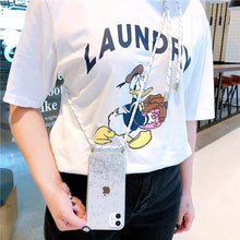 Charger l'image dans la galerie, Coque scintillante avec cordon pour iPhone