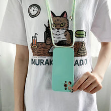 Charger l'image dans la galerie, Coque en silicone avec cordon pour iPhone