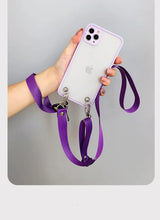 Charger l'image dans la galerie, Coque Silicone Transparente avec Collier à bandoulière pour iPhone