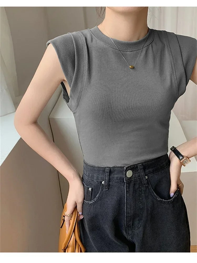 T-Shirt à manches courtes pour femme- Débardeur d'Été Tendance 2024
