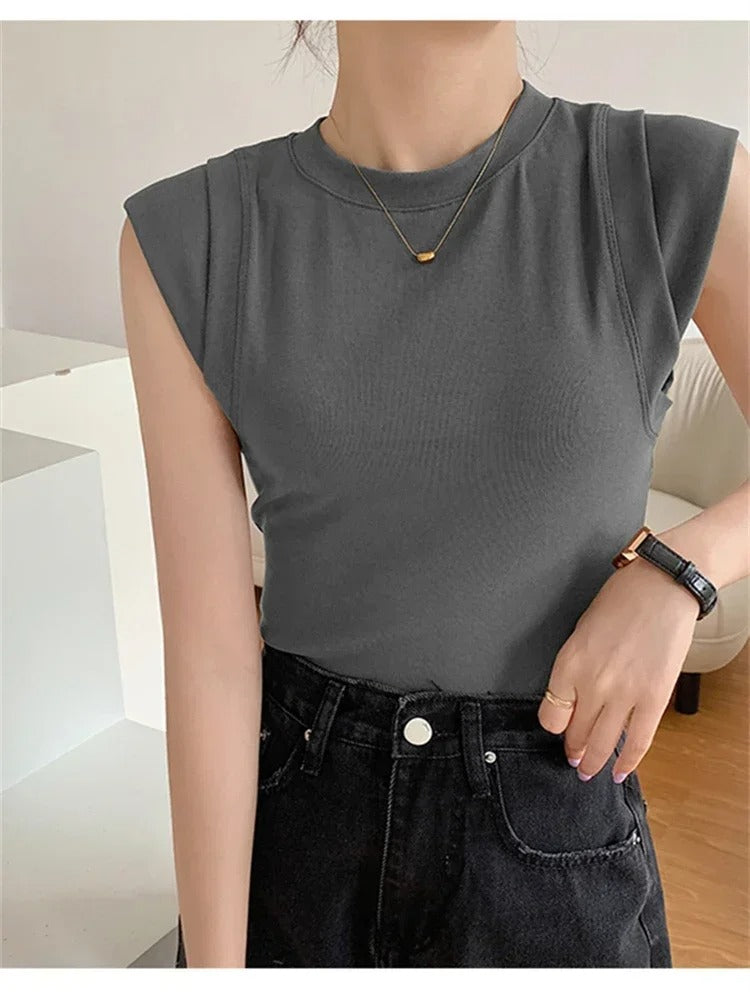 T-Shirt à manches courtes pour femme- Débardeur d'Été Tendance 2024