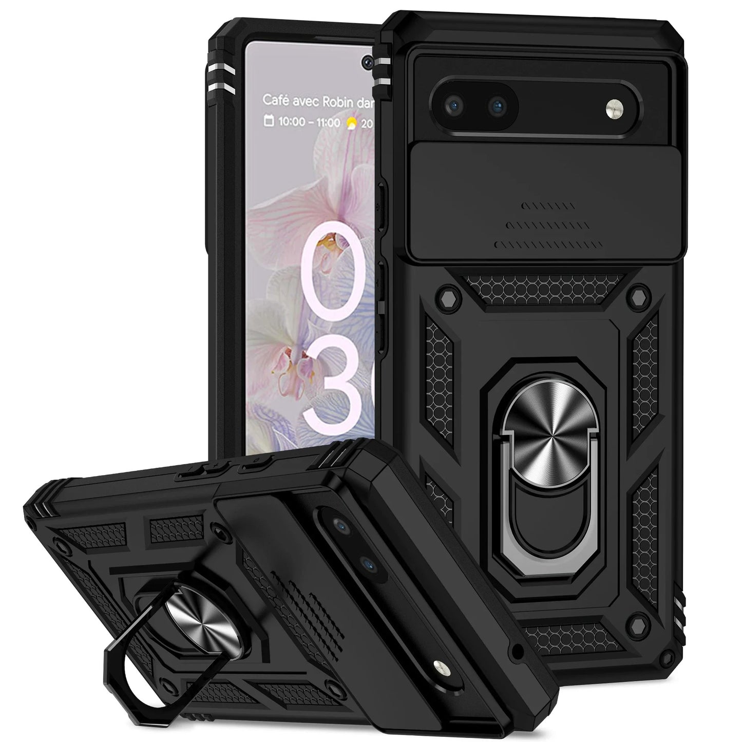 Coque Militaire Antichoc avec Fenêtre Coulissante pour Google Pixel