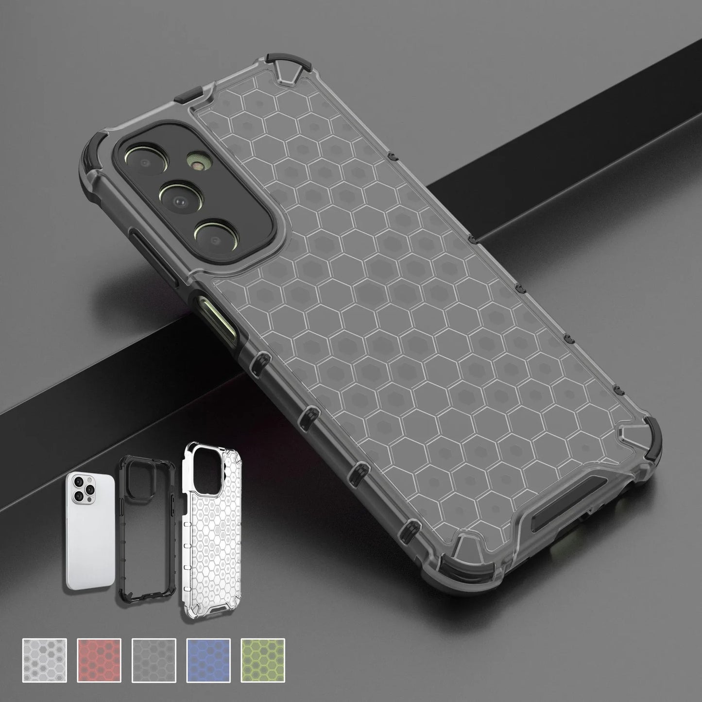 Coque de Luxe Alvéolée 2-en-1 pour Samsung – Caoutchouc Premium