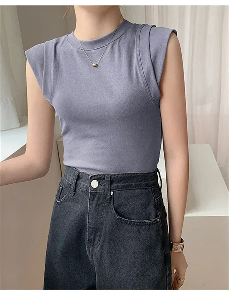 T-Shirt à manches courtes pour femme- Débardeur d'Été Tendance 2024