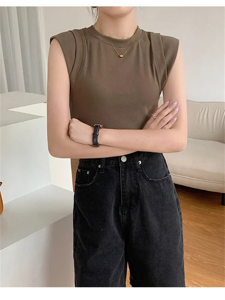 T-Shirt à manches courtes pour femme- Débardeur d'Été Tendance 2024