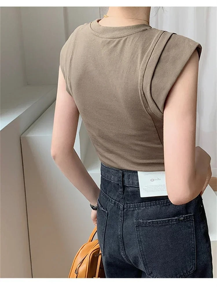 T-Shirt à manches courtes pour femme- Débardeur d'Été Tendance 2024