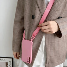 Charger l'image dans la galerie, Coque en Silicone avec Bandoulière pour Samsung