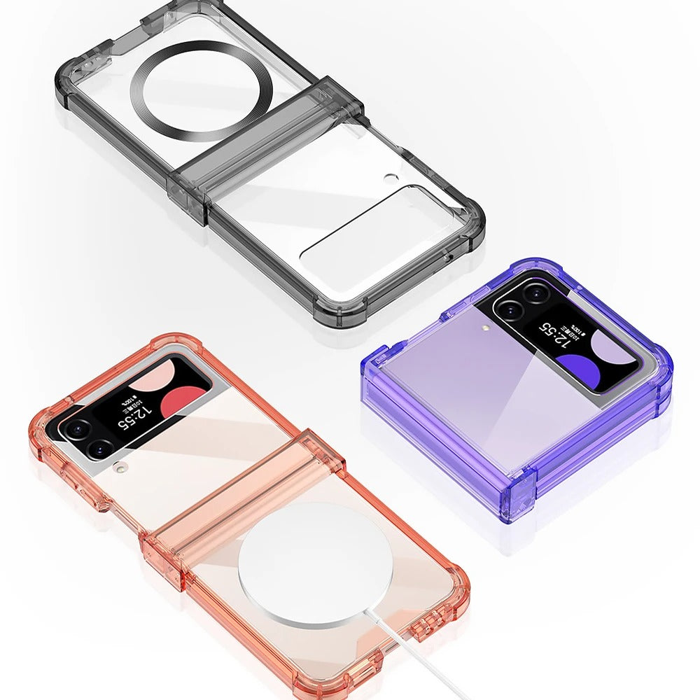 Coque avec Charge Sans Fil MagSafe pour Samsung Galaxy Z Flip 5/4/3 – Protection Antichoc et Charnière Colorée