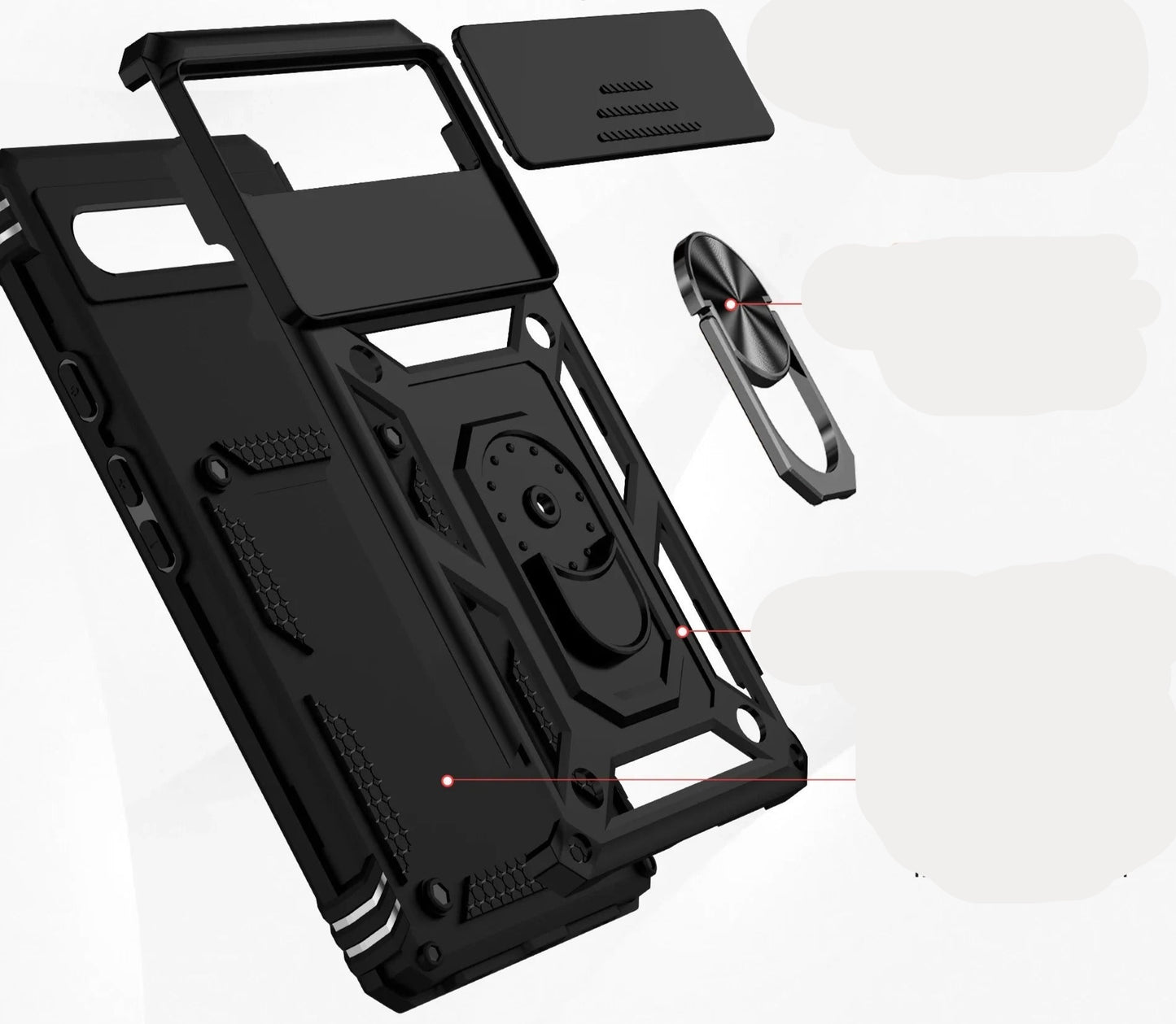 Coque Militaire Antichoc avec Fenêtre Coulissante pour Google Pixel