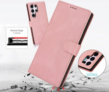 Charger l'image dans la galerie, Étui de Téléphone en Cuir avec Porte-Cartes pour Samsung série S24