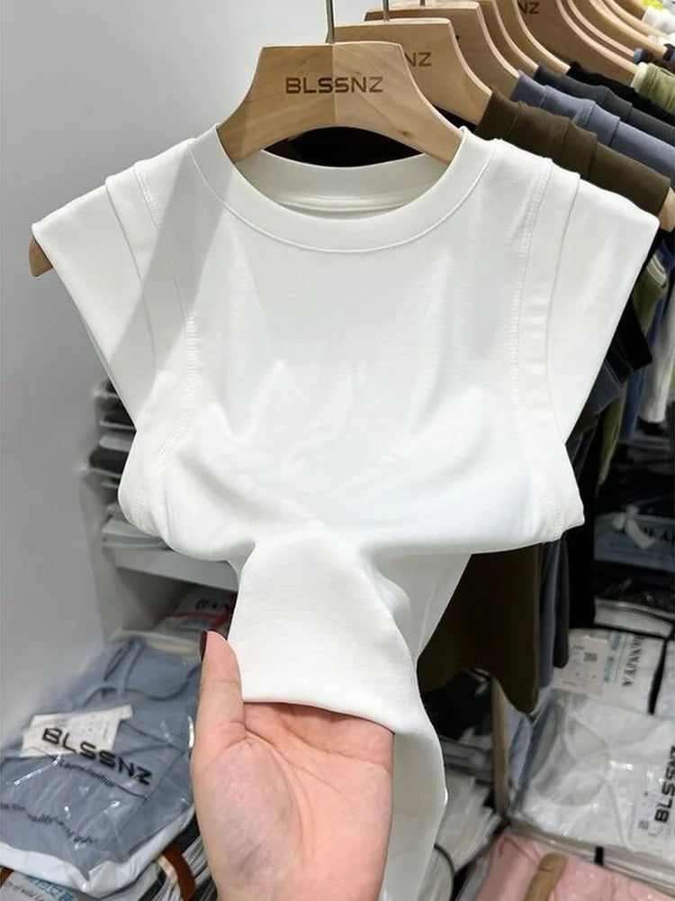 T-Shirt à manches courtes pour femme- Débardeur d'Été Tendance 2024