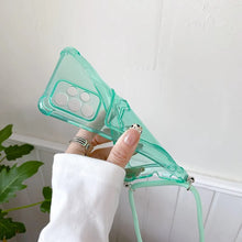 Charger l'image dans la galerie, Coque Silicone avec Bandoulière + Porte-Cartes pour Samsung