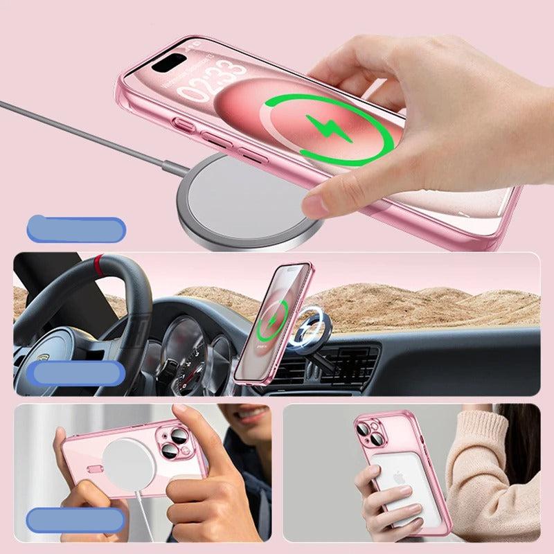 Coque en silicone ultra-mince pour iPhone Compatible MagSafe