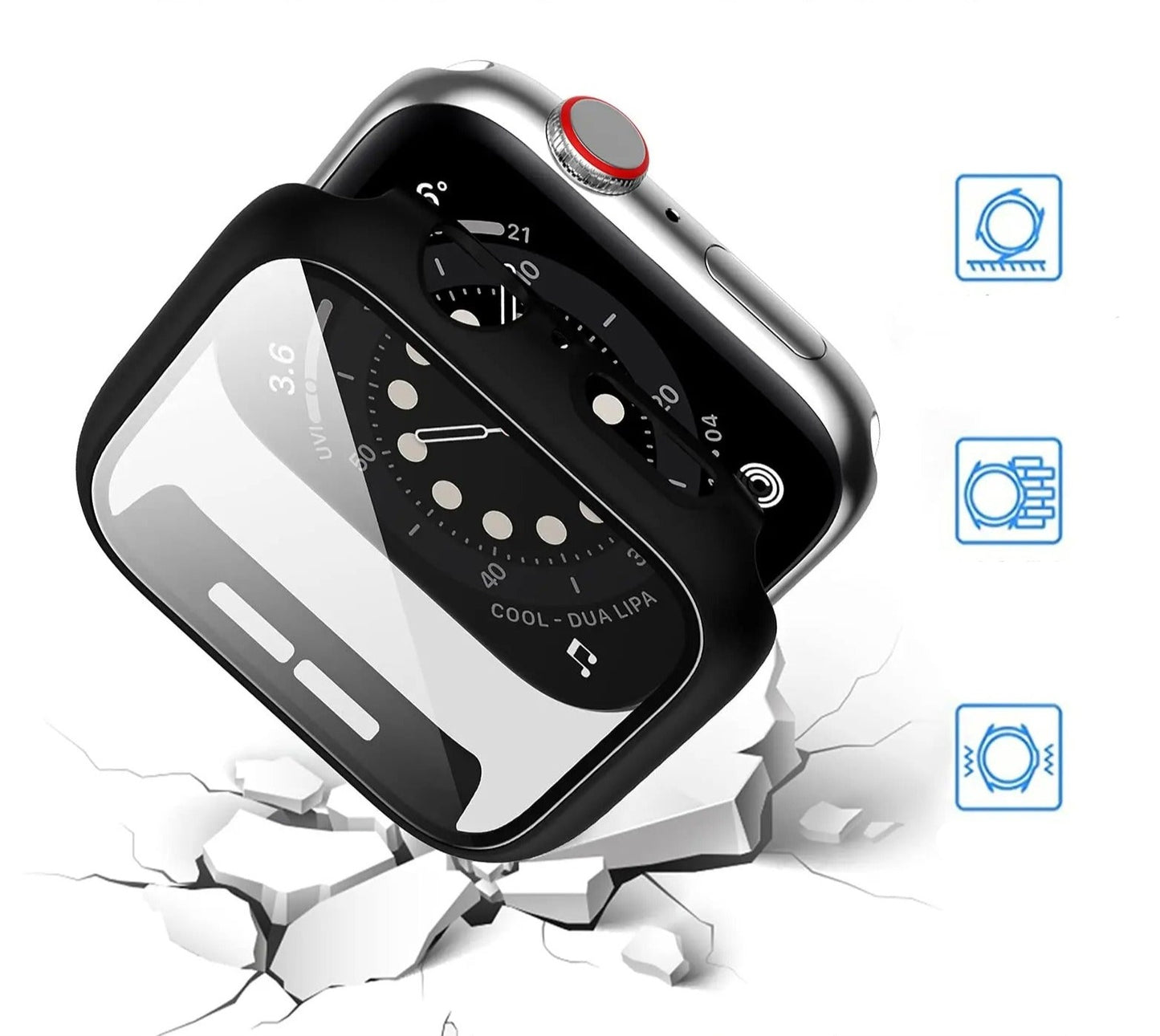 Coque de protection d'écran pour Apple Watch