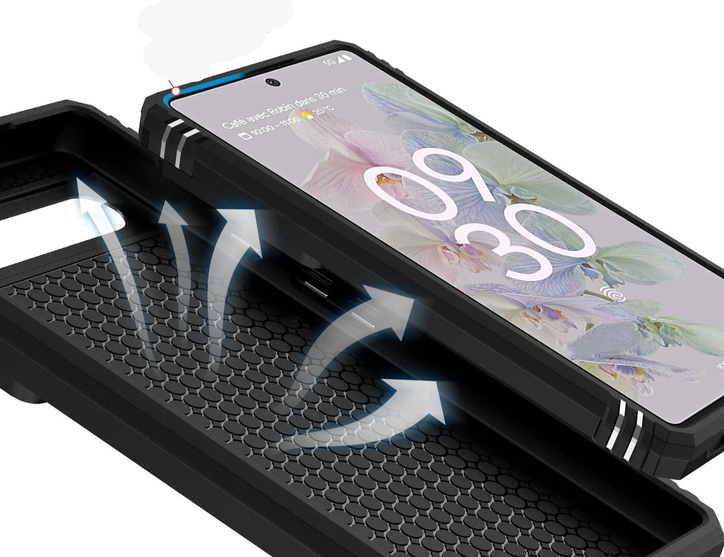 Coque Militaire Antichoc avec Fenêtre Coulissante pour Google Pixel