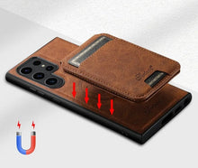 Charger l'image dans la galerie, Étui de Téléphone en Cuir avec Porte-Cartes pour Samsung