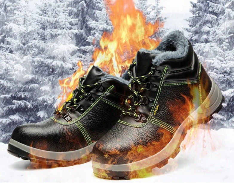 Chaussure de sécurité d'Hiver en Cuir avec Embout en Acier, Anti-Perforation