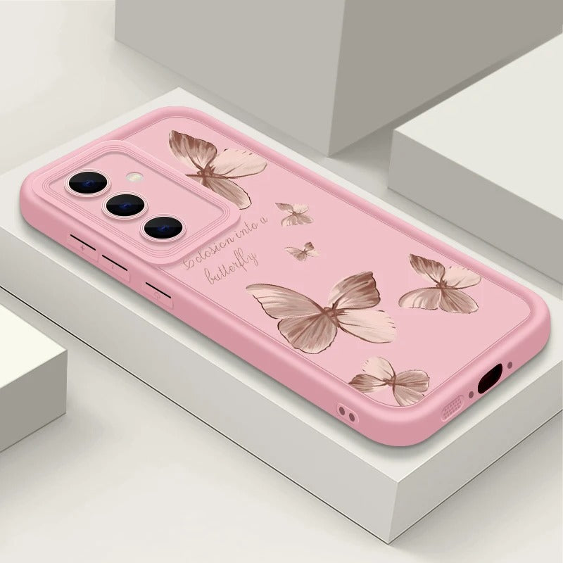 Coque Souple en TPU avec Papillon Doré pour Samsung Galaxy