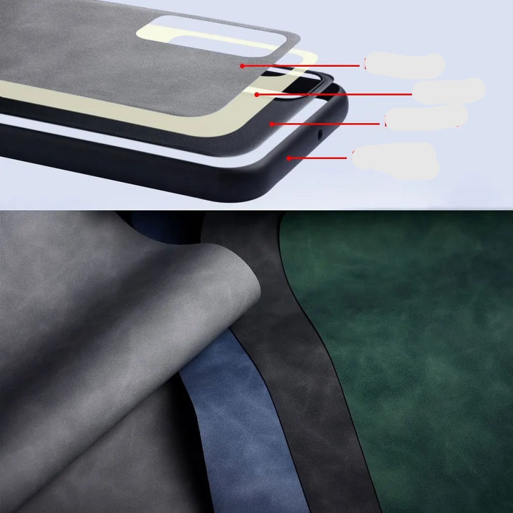 Coque en Cuir anti-empreintes pour Google Pixel