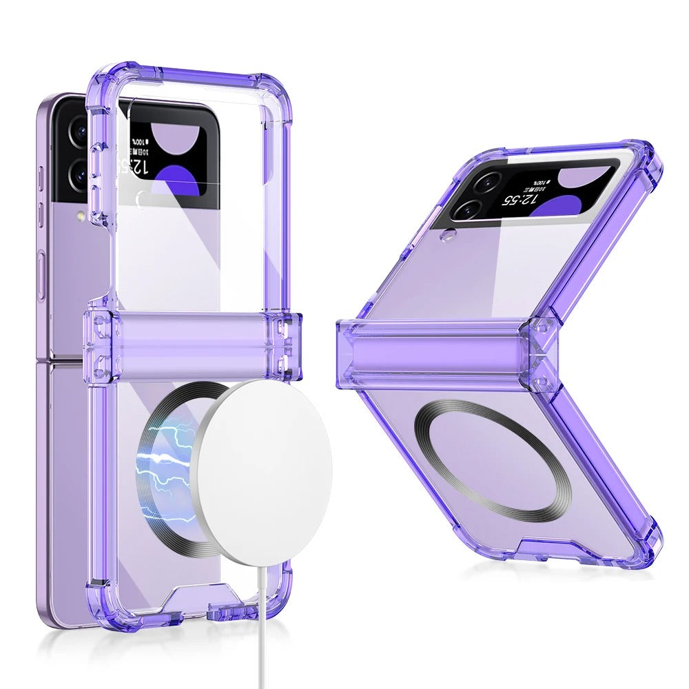 Coque avec Charge Sans Fil MagSafe pour Samsung Galaxy Z Flip 5/4/3 – Protection Antichoc et Charnière Colorée
