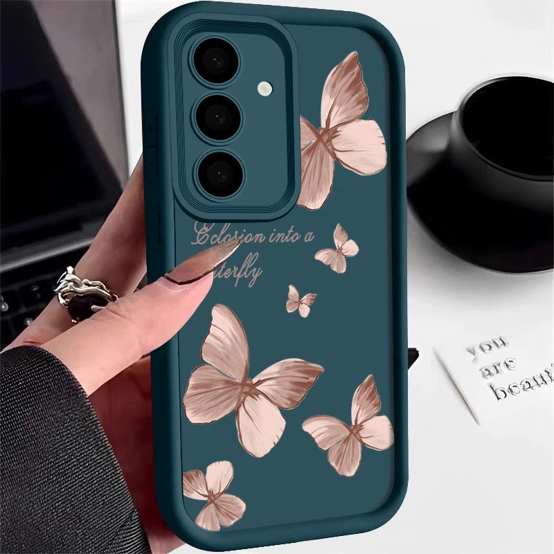 Coque Souple en TPU avec Papillon Doré pour Samsung Galaxy