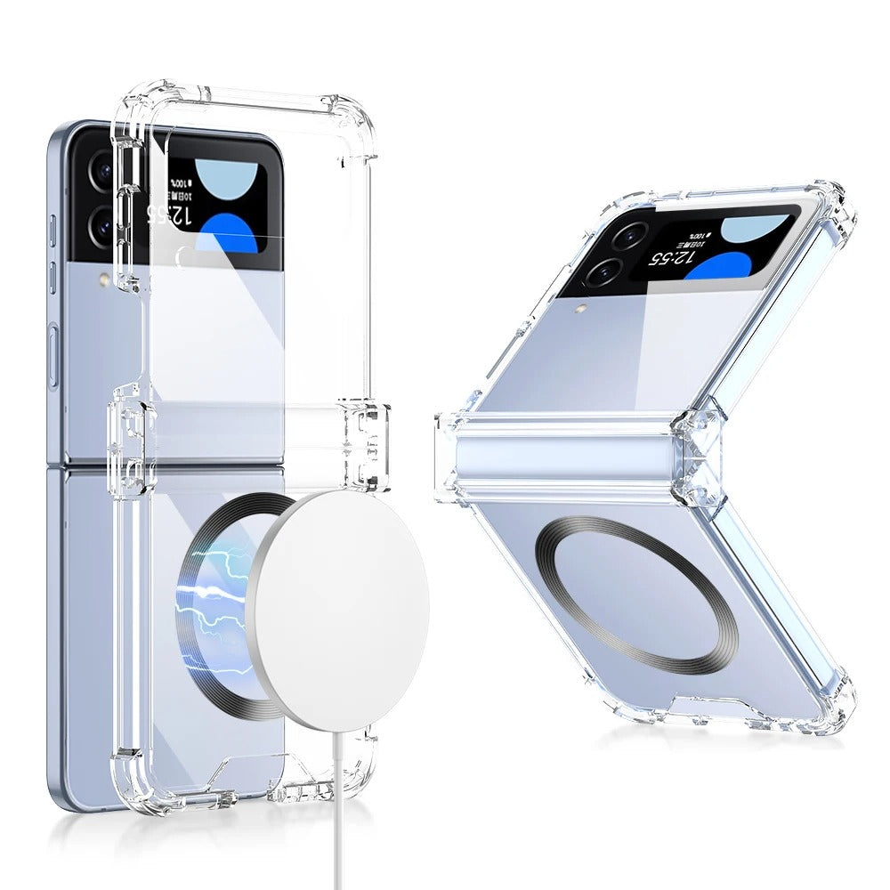 Coque avec Charge Sans Fil MagSafe pour Samsung Galaxy Z Flip 5/4/3 – Protection Antichoc et Charnière Colorée