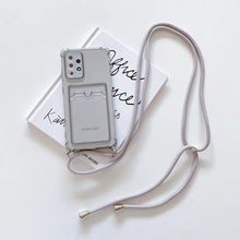 Charger l'image dans la galerie, Coque Silicone avec Bandoulière + Porte-Cartes pour Samsung