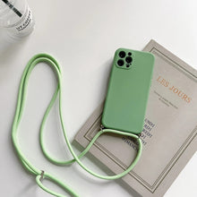 Charger l'image dans la galerie, Coque en silicone avec cordon pour iPhone