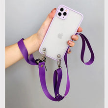 Charger l'image dans la galerie, Coque Silicone Transparente avec Collier à bandoulière pour iPhone