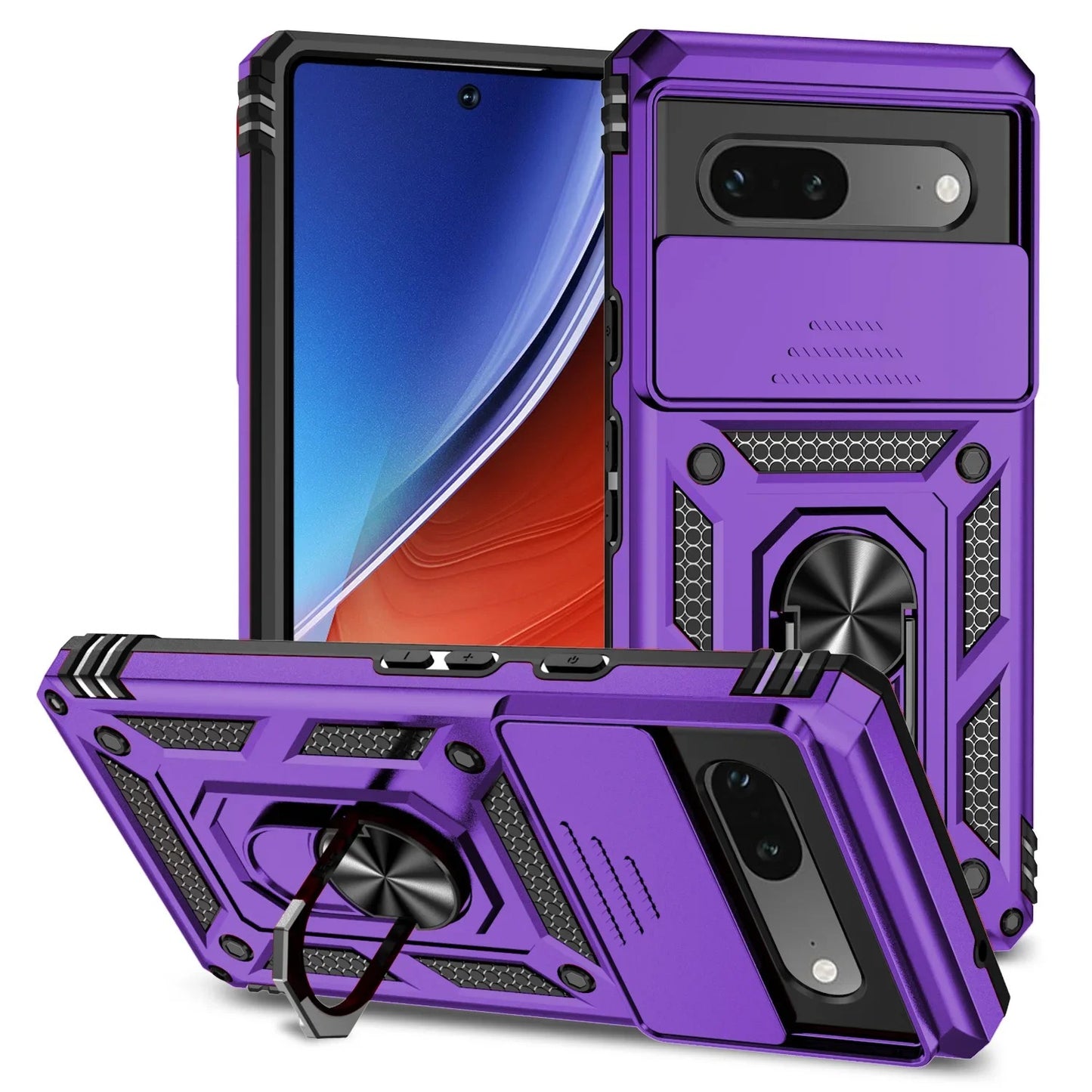 Coque Militaire Antichoc avec Fenêtre Coulissante pour Google Pixel