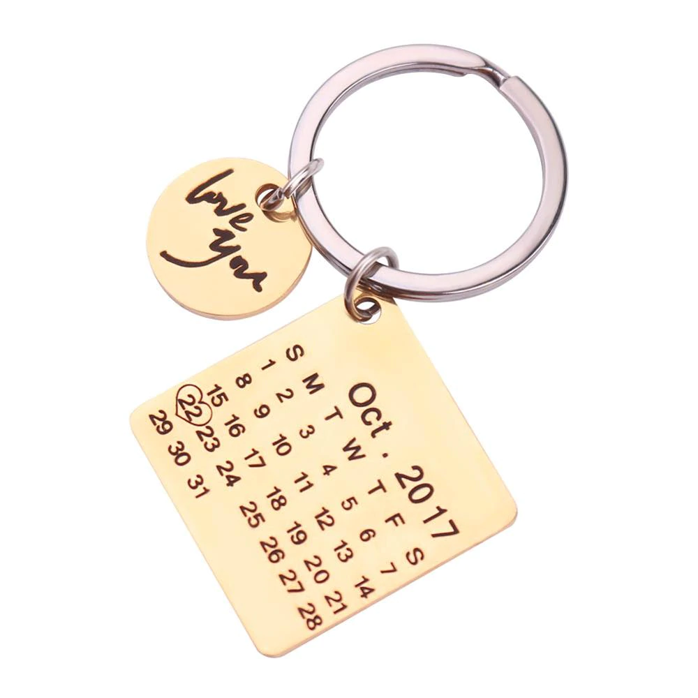 Porte clé calendrier personnalisé Key Chains Or M001