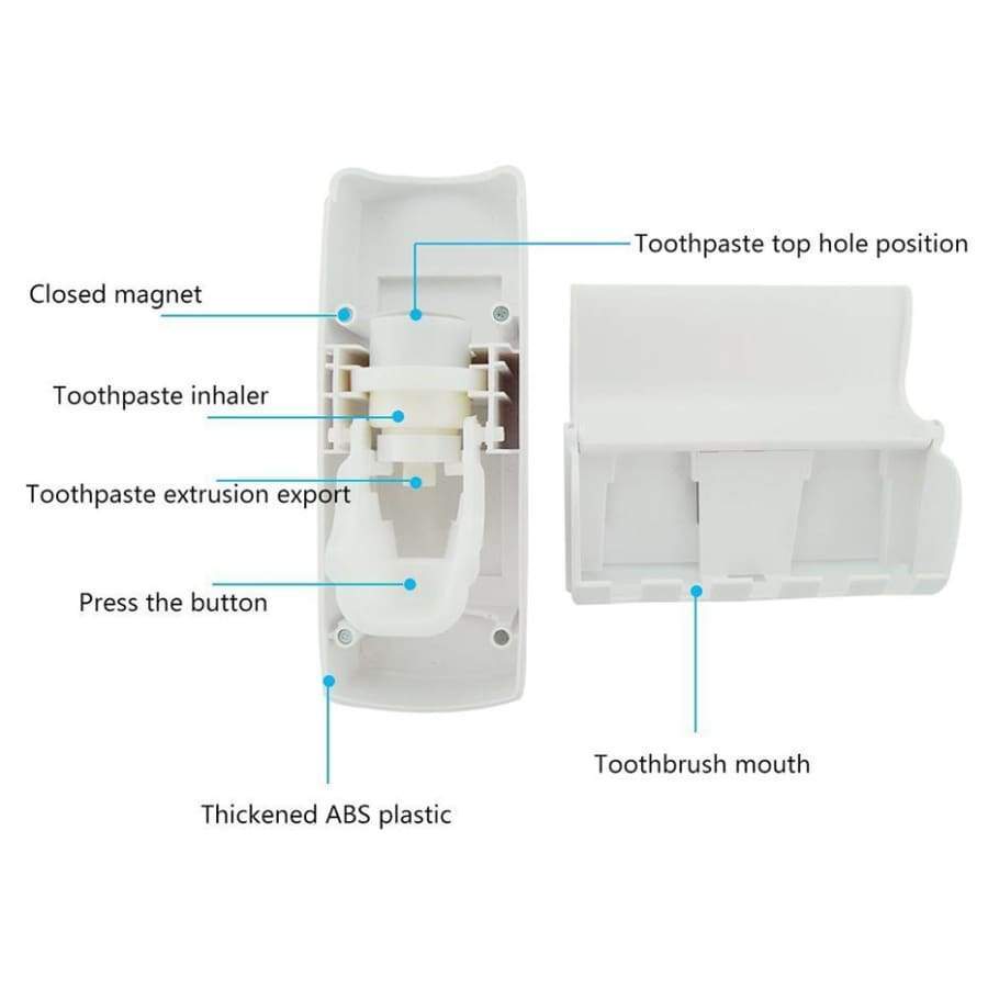 2-en-1: Distributeur de dentifrice et porte-brosse à dents solide et durable - Étagères de stockage & Racks