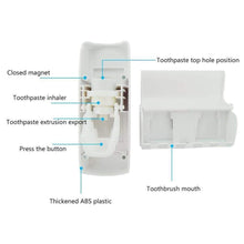 Charger l'image dans la galerie, 2-en-1: Distributeur de dentifrice et porte-brosse à dents solide et durable - Étagères de stockage & Racks