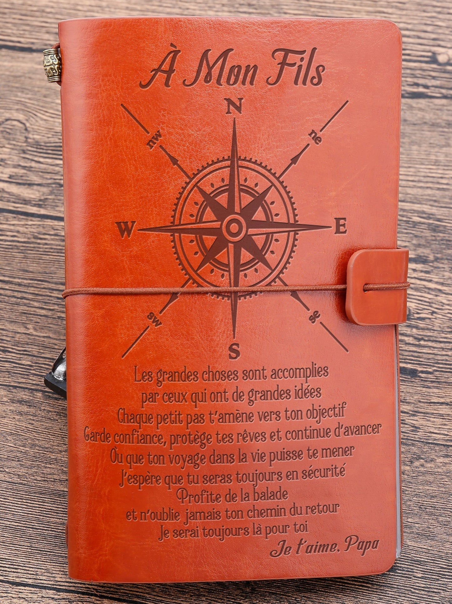 À Mon fils- Protège tes rêves - cadeau personalisé - Journal Vintage Agenda