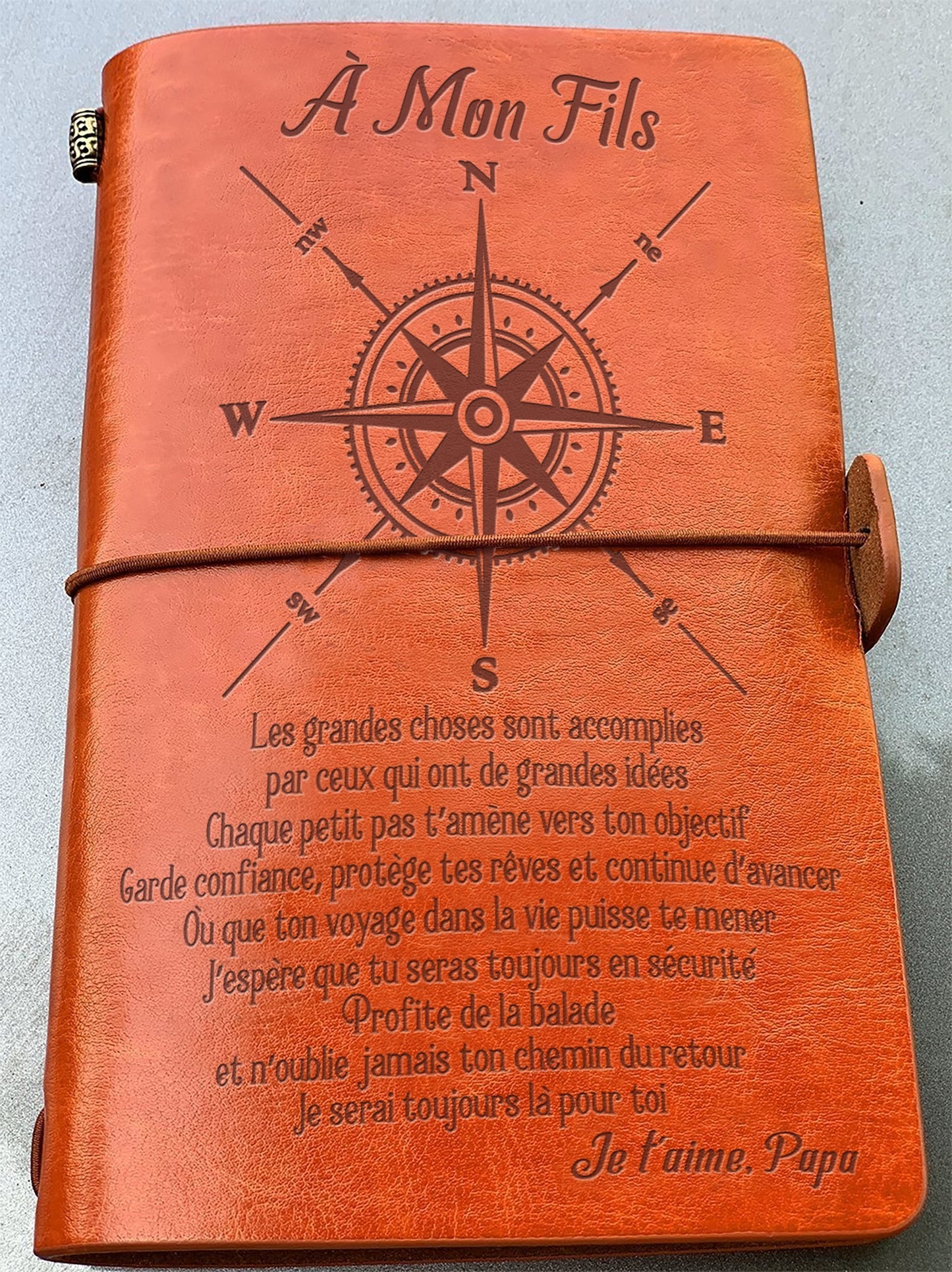 À Mon fils- Protège tes rêves - cadeau personalisé - Journal Vintage Agenda