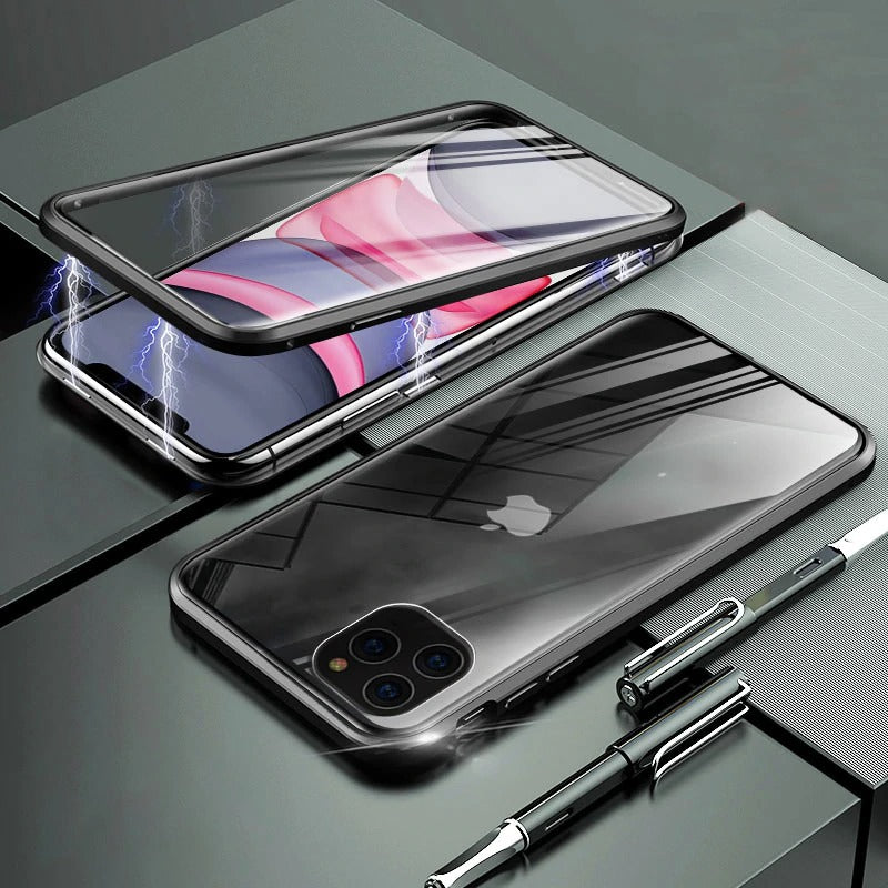 Funda de adsorción magnética de doble cara para iPhone