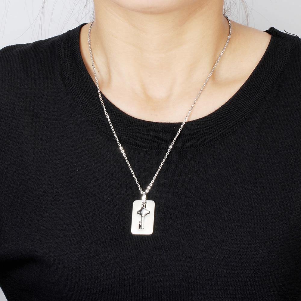 Nom personnalisé Bracelet cœur & pendentif clé pour les couples