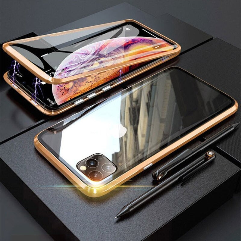 Funda de adsorción magnética de doble cara para iPhone