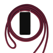 Charger l'image dans la galerie, Coque transparente rigide antichoc avec bandoulière de haute qualité pour Huawei P30 Bordeau