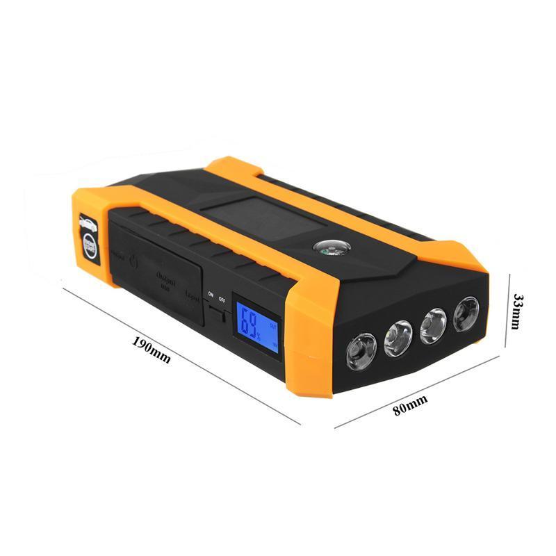 Booster batterie de voiture multifonctions - 89800mAh 12V 4USB 600A Jump Starter