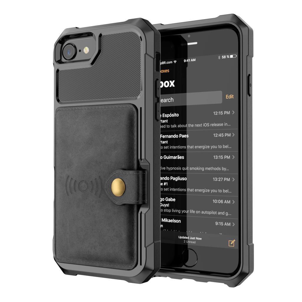 Coque portefeuille en cuir PU haute protection Fitted Cases