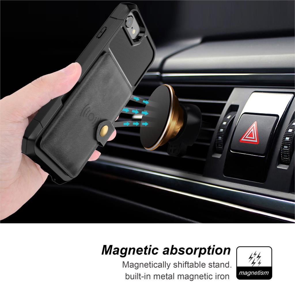 Coque portefeuille en cuir PU haute protection Fitted Cases