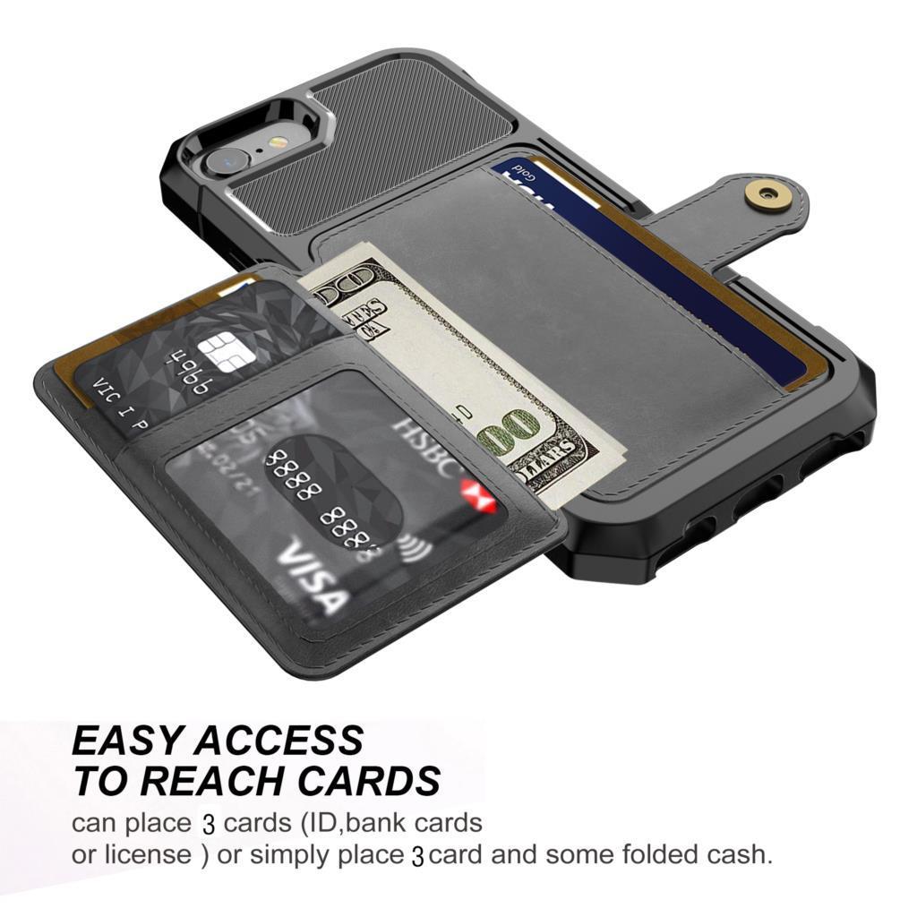 Coque portefeuille en cuir PU haute protection Fitted Cases