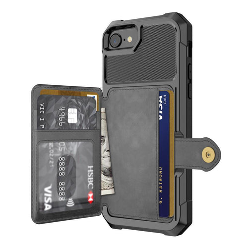 Coque portefeuille en cuir PU haute protection Fitted Cases