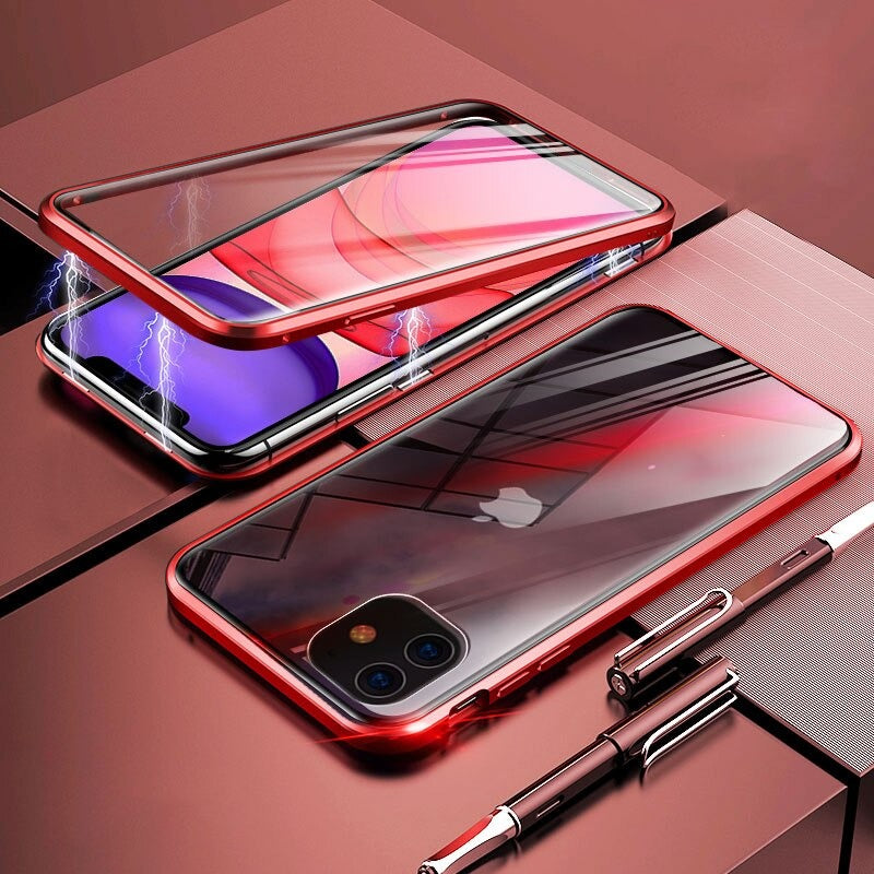 Funda de adsorción magnética de doble cara para iPhone